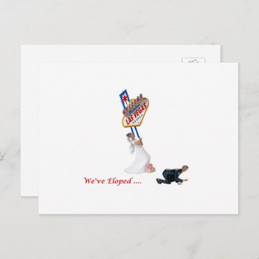 Wir haben... Las Vegas Postcard Bride & Groom Ankündigungspostkarte (Vorne/Hinten)