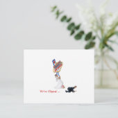 Wir haben... Las Vegas Postcard Bride & Groom Ankündigungspostkarte (Stehend Vorderseite)