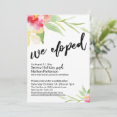 Wir haben Lässiges Skript mit Watercolor-Blume ver Einladung (Stehend Vorderseite)