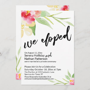 Wir haben Lässiges Skript mit Watercolor-Blume ver Einladung