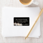 Wir haben leuchtende Weihnachtshäuser verschoben Adressaufkleber (Insitu)