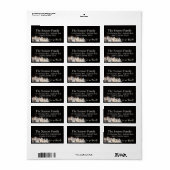 Wir haben leuchtende Weihnachtshäuser verschoben Adressaufkleber (Vorne)