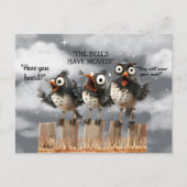Wir haben lustige Vögel auf Zaun-Postkarte verscho Postkarte (Vorderseite)