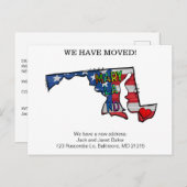 Wir haben Maryland-Staaten bewegt Ankündigung Postkarte (Vorne/Hinten)