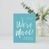 Wir haben Minimal Sapphire Blue neue Adresse versc Postkarte (Stehend Vorderseite)