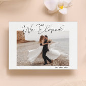 Wir haben Minimal Script Foto Elopement Wedding Ankündigung