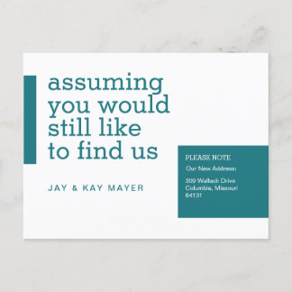 Wir haben Mitteilung bewegt Ankündigungspostkarte