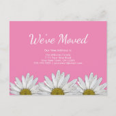 Wir haben moderne Daisies mit neuem Zuhause Pink a Ankündigungspostkarte (Vorderseite)