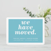 WIR HABEN moderne minimale neue Adresse türkis MOV Ankündigung (Stehend Vorderseite)