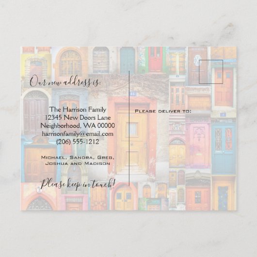 Wir haben moderne Türen umgebaut und Ankündigungen (Rückseite)