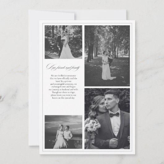 Wir haben modernes kalligrafisches Schwarz-Weiß-Fo Ankündigung (Rückseite)