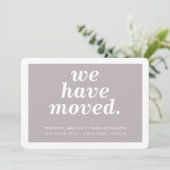 WIR HABEN MOVED moderne minimale neue Adresse kurs Ankündigung (Stehend Vorderseite)