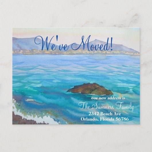 Wir haben neue Adresse Ankündigung Seascape versch (Vorderseite)