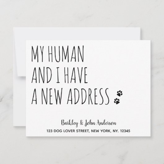 Wir haben neue Adresse Hunde verschieben Ankündigung (Vorderseite)