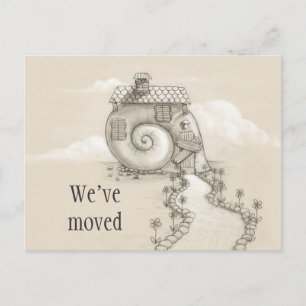 Wir haben neue Adresse Schneckenhaus Postcard vers Ankündigungspostkarte