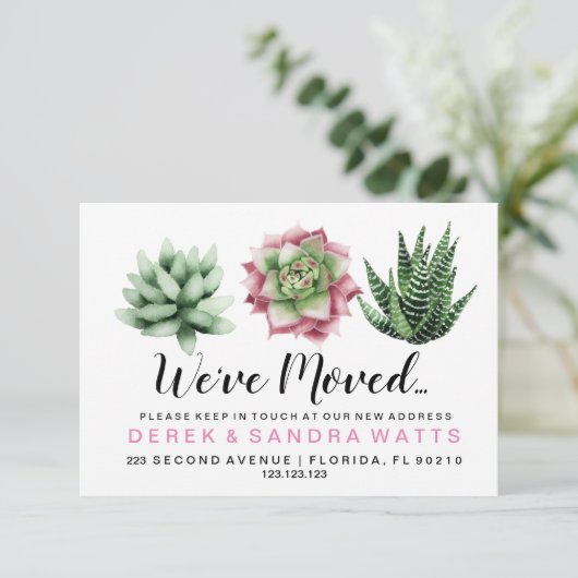 Wir haben neue Adresse succulents cactus verschobe Ankündigung (Stehend Vorderseite)