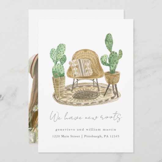 Wir haben neue Roots-Pflanze neues Zuhause Moving Ankündigung (Vorne/Hinten)