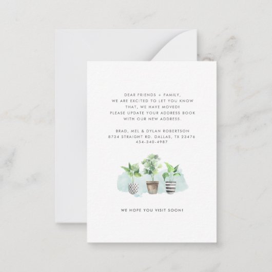 Wir haben neue Roots-Pflanze verschoben, um die An Mitteilungskarte (Rückseite)