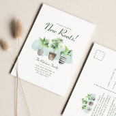 Wir haben neue Wurzeln in die neue Adressbewegung Ankündigungspostkarte