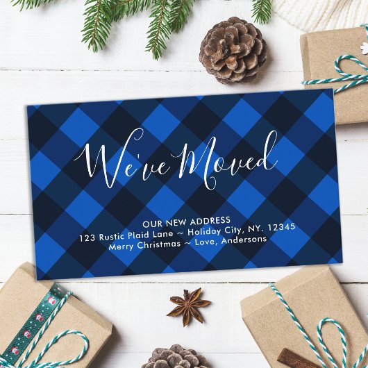 Wir haben neue Zuhause Blue Buffalo Kariert versch Begleitkarte