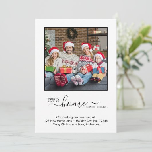 Wir haben neue Zuhause Custom Foto Holiday Moving Ankündigung (Stehend Vorderseite)