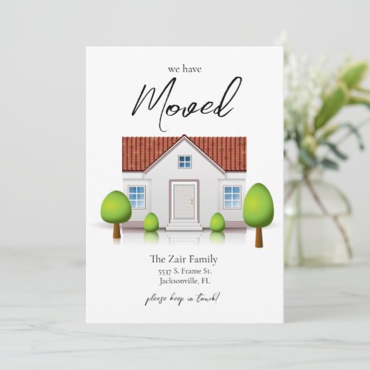 Wir haben neue Zuhause ganz einfach Minimalistisch Ankündigung (Stehend Vorderseite)