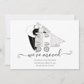 Wir haben neue Zuhause Schwarz und Weiß verschoben Ankündigung (Vorderseite)