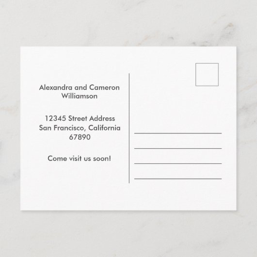 Wir haben neue Zuhause verschoben | Pinselbriefe i Postkarte (Rückseite)