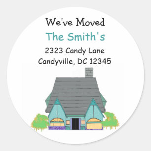 Wir haben neue Zuhause verschoben Runder Aufkleber