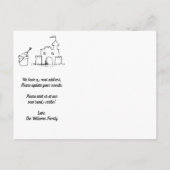 Wir haben neues ankündigungspostkarte (Rückseite)