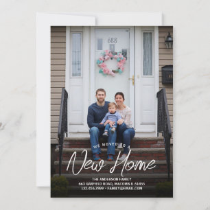 Wir haben New Zuhause Typogrtpahy Family Foto Movi Ankündigung