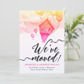 Wir haben Niedlich Spaß rosa neue Adresse Wasserfa Ankündigung (Stehend Vorderseite)