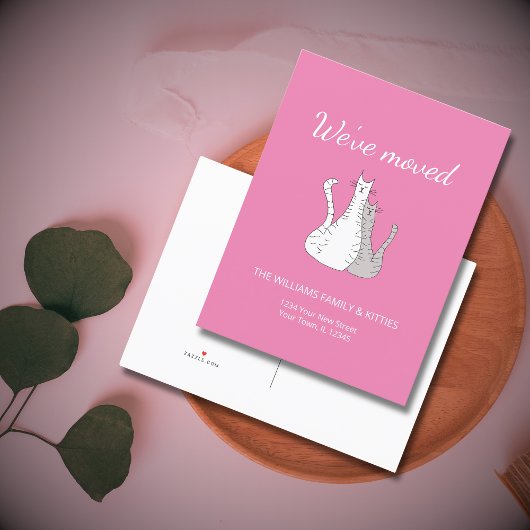 Wir haben Niedliche Katzen rosa bewegt Ankündigungspostkarte