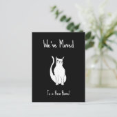 Wir haben Niedliche Katzenbewegung Schwarz-weiß Ankündigungspostkarte (Stehend Vorderseite)