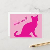Wir haben niedliche rosa Katzendesign-Postkarten v