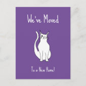 Wir haben Niedliche Winking Cat Trendy Lila Ankündigungspostkarte (Vorderseite)