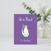 Wir haben Niedliche Winking Cat Trendy Lila Ankündigungspostkarte (Stehend Vorderseite)