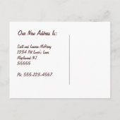 Wir haben Niedliches Hüttenhaus mit Paw Prints Cus Ankündigungspostkarte (Rückseite)