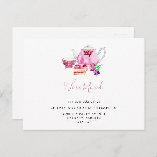 Wir haben Niedliches Set Wasserfarbener Tee Postkarte (Vorne/Hinten)