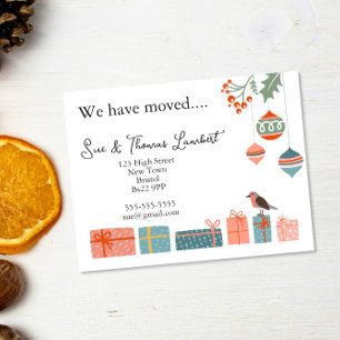 Wir haben Nordic Christmas Baubles & Holly umgezog Feiertagspostkarte