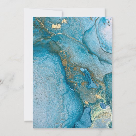 Wir haben nur Aquamarin- und Goldfarben-Empfang en Einladung (Rückseite)