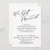 Wir haben nur Verheiratet Hübschen, einfachen Empf Einladung (Vorne/Hinten)