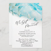Wir haben nur Verheirateten Aquamarin- und Gold-In Einladung (Vorne/Hinten)