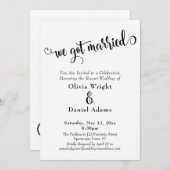 Wir haben nur Verheirateten Schwarz-weißen Empfang Einladung (Vorne/Hinten)