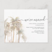 Wir haben Palmen befördert QR-Code Housewarming Ankündigungspostkarte (Vorderseite)