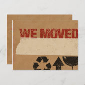 Wir haben Pappkarton umgezogen Ankündigungspostkarte (Vorne/Hinten)