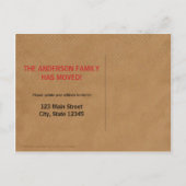 Wir haben Pappkarton umgezogen Ankündigungspostkarte (Rückseite)