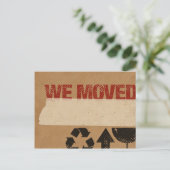 Wir haben Pappkarton umgezogen Ankündigungspostkarte (Stehend Vorderseite)