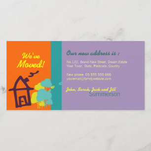 Wir haben Pastelle Foto-Karte bewegt Ankündigung