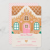 Wir haben Pink Gingerbread Housewarming Einladung (Vorne/Hinten)